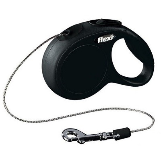 FLEXI CLASSIC virvelinis pavadėlis, iki 8 kg, 3m, Juodas FLEXI CLASSIC virvelinis pavadėlis, iki 8 kg, 3m, Juodas