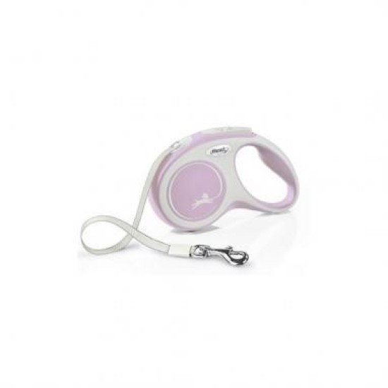 Flexi New Comfort juostelinis pavadėlis S, iki 15 kg, 5 m, Rožinis Flexi New Comfort juostelinis pavadėlis S, iki 15 kg, 5 m, Rožinis