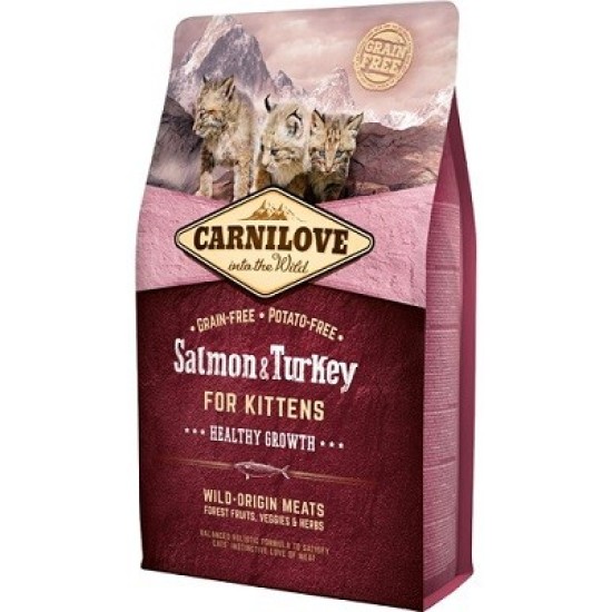 Carnilove Salmon&Turkey for Kittens sausas pašaras kačiukams iki 1 metų