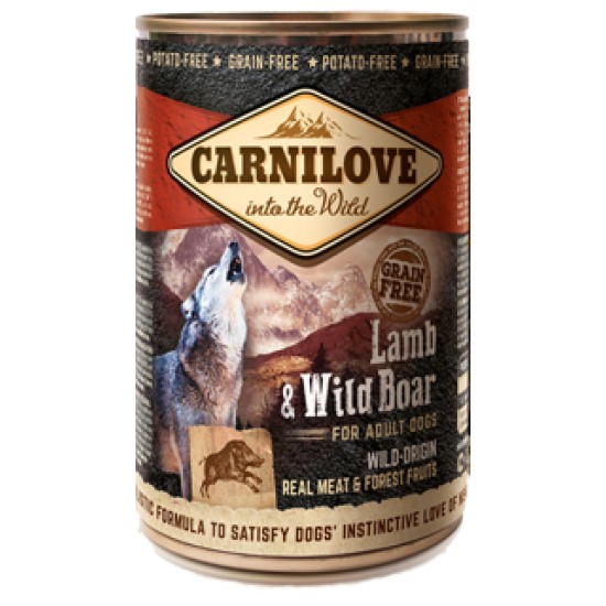 Carnilove Wild Meat Lamb & Wild Boar konservai šunims su ėriena ir šerniena