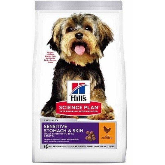 Hill's SP Adult 1-6 Small & Miniature Sensitive Stomach & Skin sausas pašaras šunims