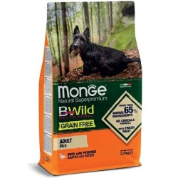 Monge Grain Free mini adult sausas pašaras su antiena ir bulvėmis