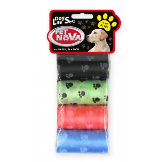 Pet Nova maišeliai 4 spalvų 4x20