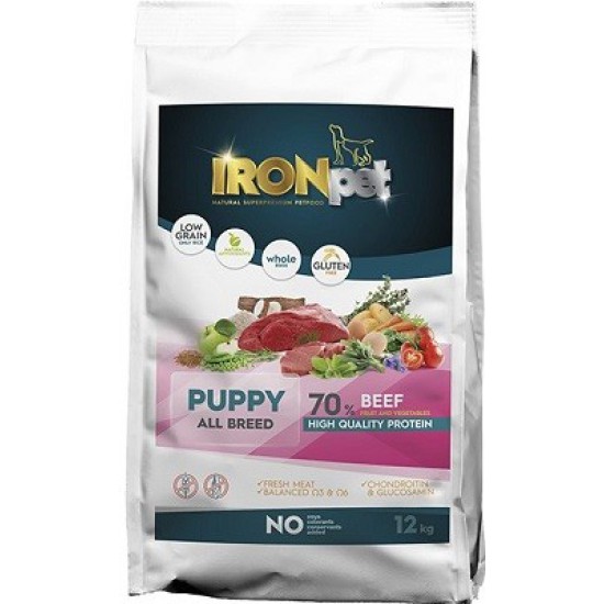 IRONpet BEEF Puppy All Breed vieno baltymo pašaras šunims iki 1 metų IRONpet BEEF Puppy All Breed vieno baltymo pašaras šunims iki 1 metų
