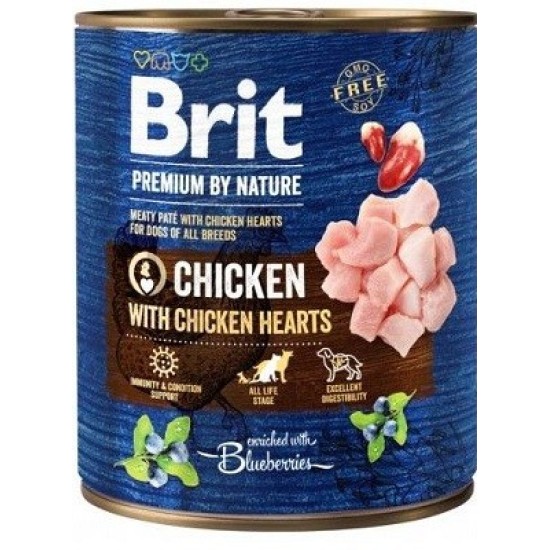 Brit Premium by Nature mėsos paštetas su vištiena ir vištų šidelėmis šunims