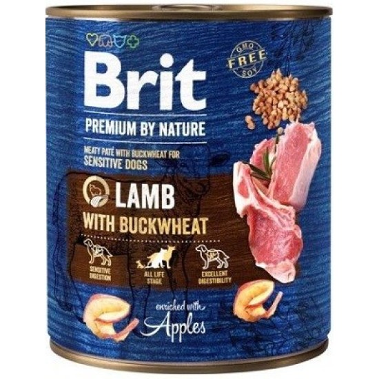 Brit Premium by Nature mėsos paštetas su ėriena ir grikiais šunims