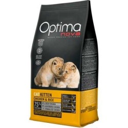 Sausas jaunų kačių maistas Optima Nova Kitten Chicken & Rice su vištiena ir ryžiais