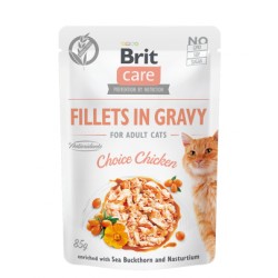 Brit Care Cat Fillets in Gravy Choice Chicken konservai katėms su vištiena Brit Care Cat Fillets in Gravy Choice Chicken konservai katėms su vištiena
