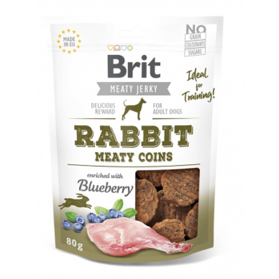 Brit Jerky Rabbit Meaty Coins skanėstas šunims