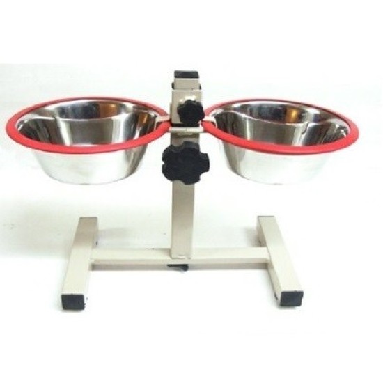 Stovas su nerūdijančio plieno dubenėliais