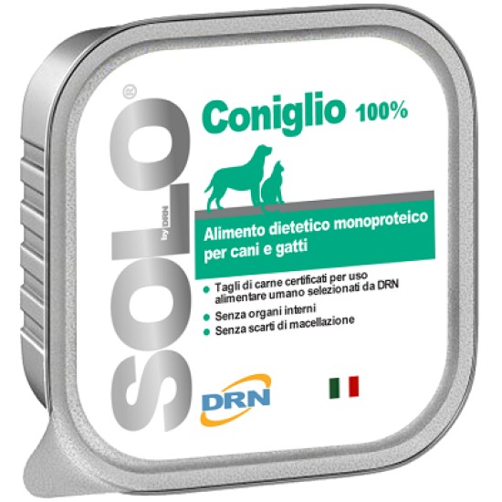 Solo konservai šunims ir katėms "Coniglio" su triušiena Solo konservai šunims ir katėms "Coniglio" su triušiena