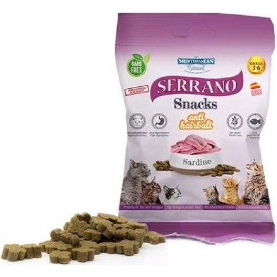 Serrano Snack for Cat AntiHairball Sardine skanėstai katėms Serrano Snack for Cat AntiHairball Sardine skanėstai katėms