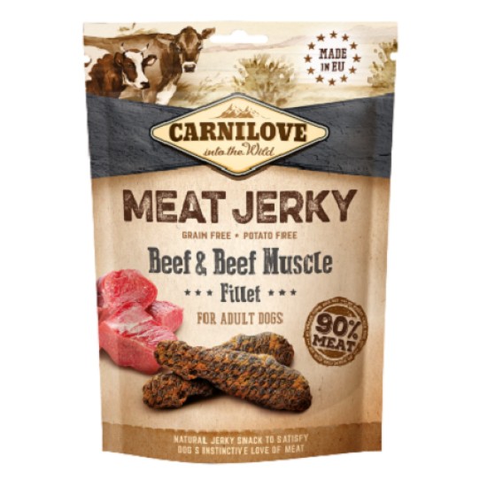 Carnilove Dog Jerky Beef with Beef Muscle Fillet skanėstas šunims Carnilove Dog Jerky Beef with Beef Muscle Fillet skanėstas šunims