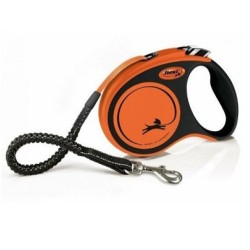 FLEXI XTREME juostelinis pavadėlis M, iki 35 kg, 5 m, Oranžinis
