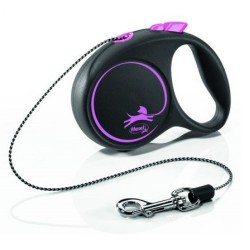 FLEXI BLACK DESIGN virvelinis pavadėlis XS, iki 8 kg, 3 m, Rožinis