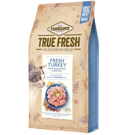 Carnilove True Fresh Cat Fresh Turkey sausas maistas katėms Carnilove True Fresh Cat Fresh Turkey sausas maistas katėms