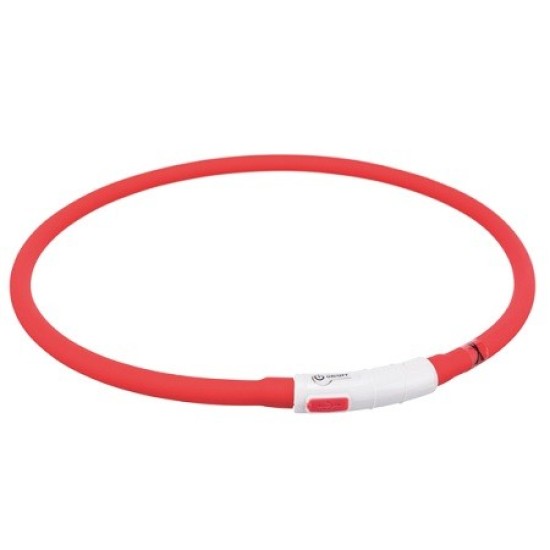 TRIXIE LED antkaklis, XS-XL 70cm/10mm, raudonas