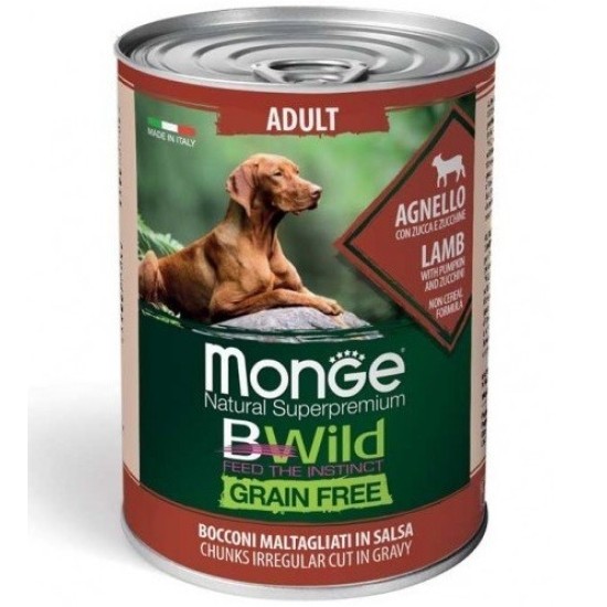 Monge Bwild adult konservai šunims su ėriena