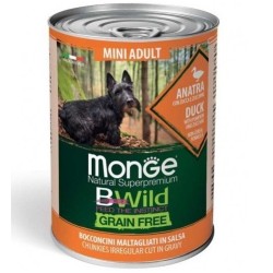 Monge Bwild mini adult konservai šunims su antiena, mėsos gabaliukai padaže