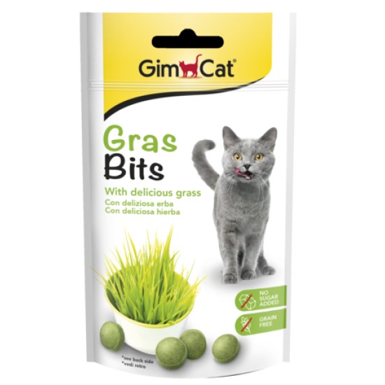 GIMCAT GRAS BITS skanėstai katėms su natūraliais vitaminais iš žolės GIMCAT GRAS BITS skanėstai katėms su natūraliais vitaminais iš žolės