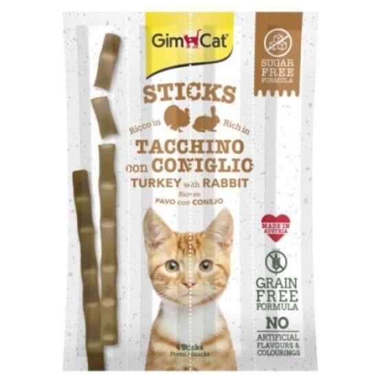 Gimcat GF Sticks Turkey&Rabbit skanėstas katėms su kalakutiena ir triušiena Gimcat GF Sticks Turkey&Rabbit skanėstas katėms su kalakutiena ir triušiena
