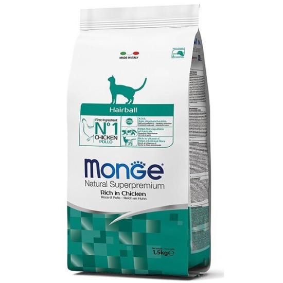 Monge Hairball super premium sausas pašaras katėms Monge Hairball super premium sausas pašaras katėms
