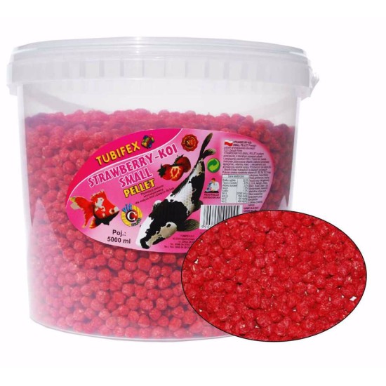 Maistas tvenkinio žuvims KOI STRAWBERRY pellet 5l