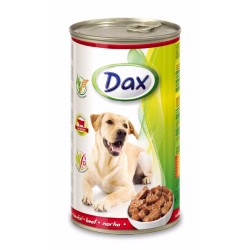 Dax dog gabaliukai su jautiena konservas 1240 g Dax dog gabaliukai su jautiena konservas 1240 g