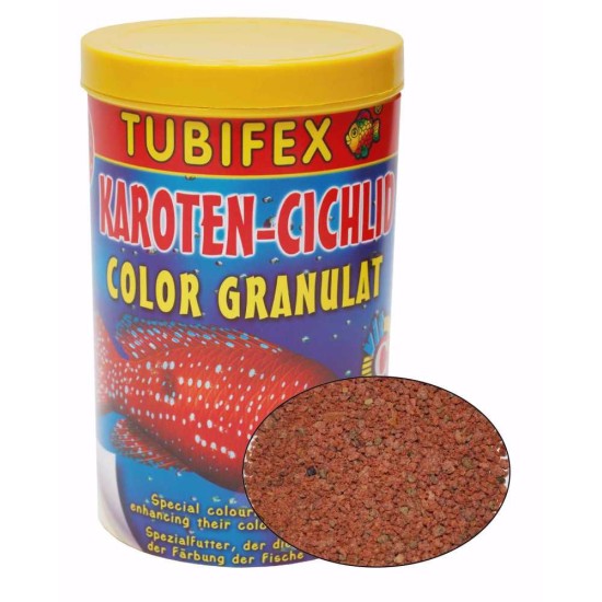 Maistas ciklidinėms žuvims Tubifex Karoten Cichlid Granulat, 125 ml