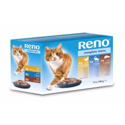 RENO cat paukštiena žuvis ir kepenys maišelyje 100 g (12 pak.)