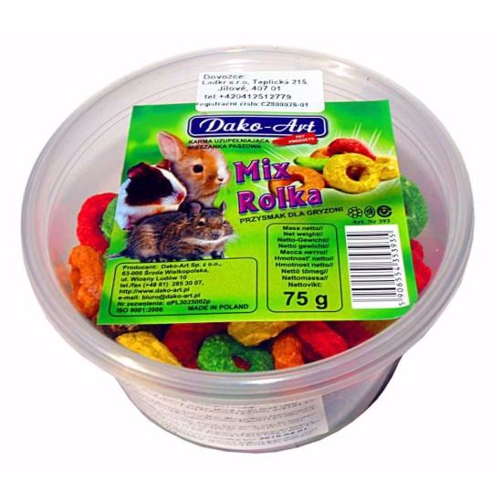 Presuoti ratai graužikams Dako 75 g