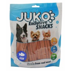 Skanėstas gyvūnams JUKO Lašišos juostelės, 250 g Skanėstas gyvūnams JUKO Lašišos juostelės, 250 g