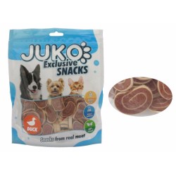 Skanėstas gyvūnams JUKO sušiai iš antienos ir menkės, 250 g Skanėstas gyvūnams JUKO sušiai iš antienos ir menkės, 250 g