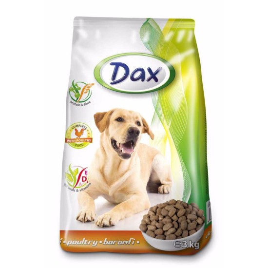 Sausas šunų maistas Dax Dog su paukštiena, 3 kg