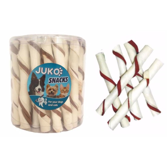 JUKO Skanėstas šunims iš balintos odos su vištienos skoniu, 35 vnt. 