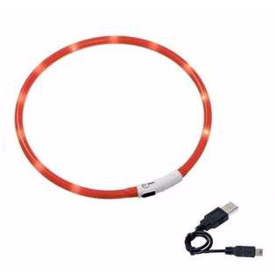 LED apykaklė įkraunama Karlie, oranžinė 75 cm