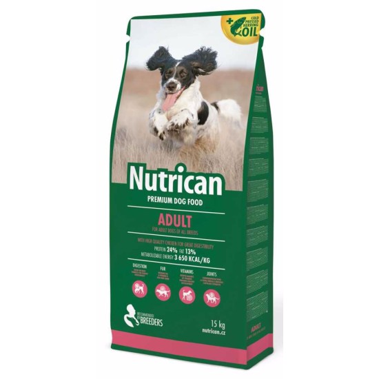 Sausas šunų maistas Nutrican Dog Adult su vištiena, 15 kg