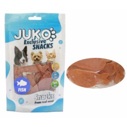 Skanėstas gyvūnams JUKO skanėstas su lašiša žuvies formoje, 70 g Skanėstas gyvūnams JUKO skanėstas su lašiša žuvies formoje, 70 g