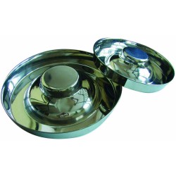 Dubenėlis iš nerūdijančio plieno šuniukams su pakeltu centru 37 cm