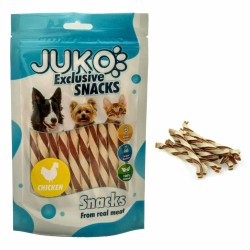 Skanėstai šunims JUKO Snacks Twisted Chicken Sandwich su vištiena, 70 g Skanėstai šunims JUKO Snacks Twisted Chicken Sandwich su vištiena, 70 g