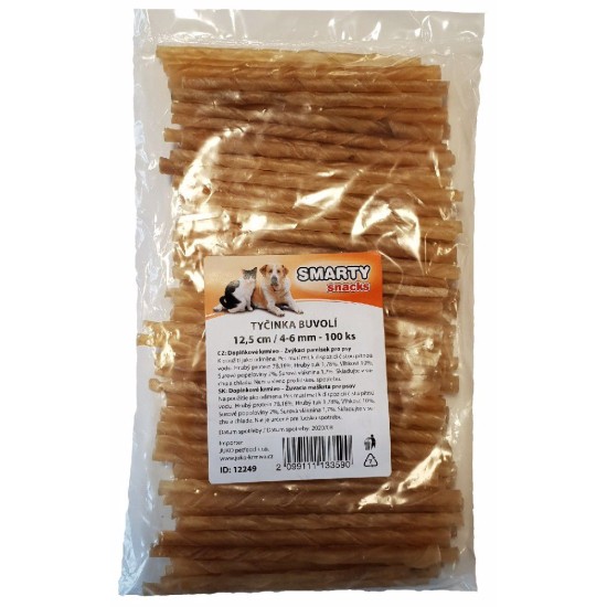 Stick iš buivolo odos SMARTY 12,5 cm, 4 - 6 mm (100 vnt.)