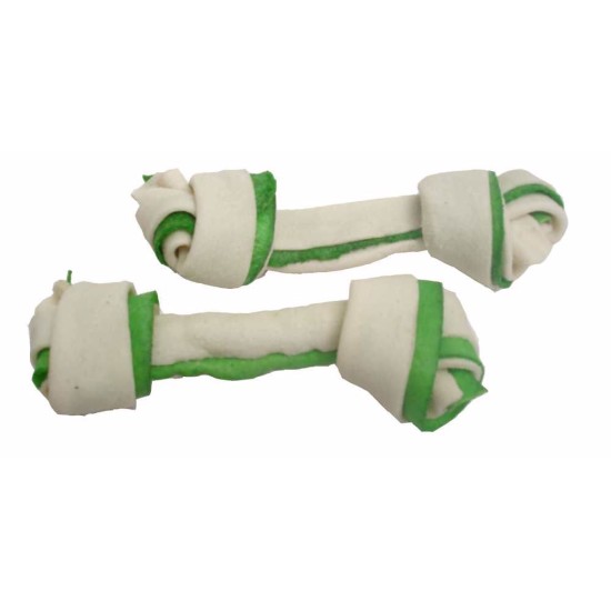 Mazgas iš buivolo odos dviejų spalvų JUKO Užkandžiai 11 cm (20 vnt)