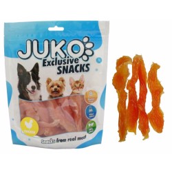JUKO užkandžiai vištiena minkštas trūkčiojimas pagaminta rankomis 250 g JUKO užkandžiai vištiena minkštas trūkčiojimas pagaminta rankomis 250 g