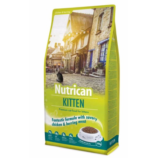 Sausas maistas jauniems kačiukams Nutrican Cat Kitten su vištiena, 10 kg