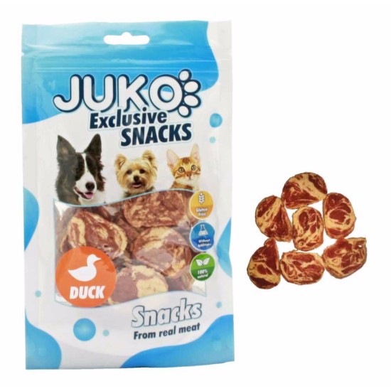 JUKO Užkandžiai Anties & Menkės traškučiai 70 g