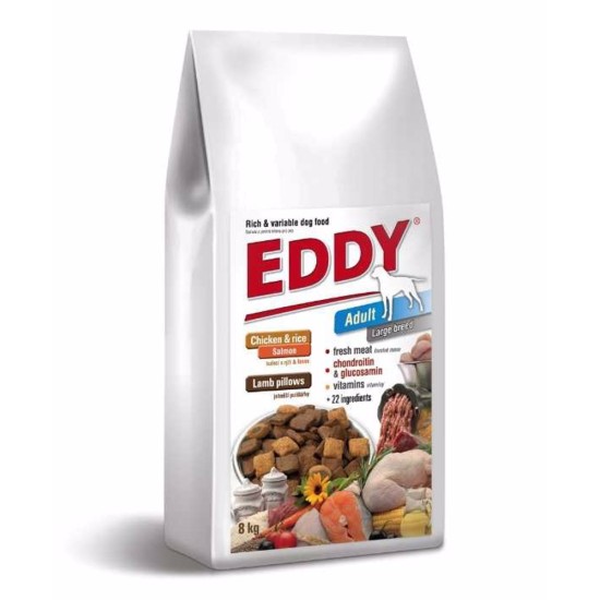 Sausas šunų maistas Eddy Dog Adult Large Breed su ėriena, 8 kg