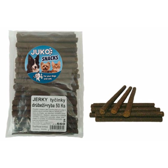 Traškios lazdelės paukštiena & žuvis JUKO užkandžiai (50 vnt.)
