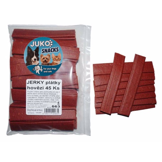 Traškūs griežinėliai su jautiena JUKO užkandžiai (45 vnt.)