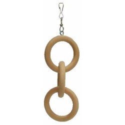 Žaislas paukščiams- medinė grandinė iš 3 akučių