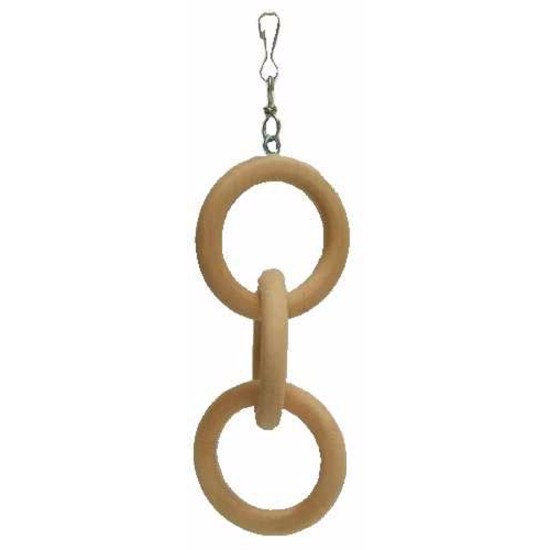 Žaislas paukščiams- medinė grandinė iš 3 akučių